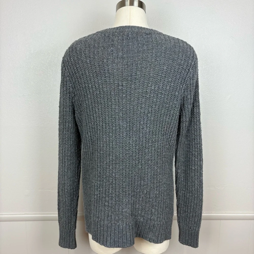 Abercrombie & Fitch Chunky Gray Pullover Sweater‎ Size L Fisherman Grunge Knit